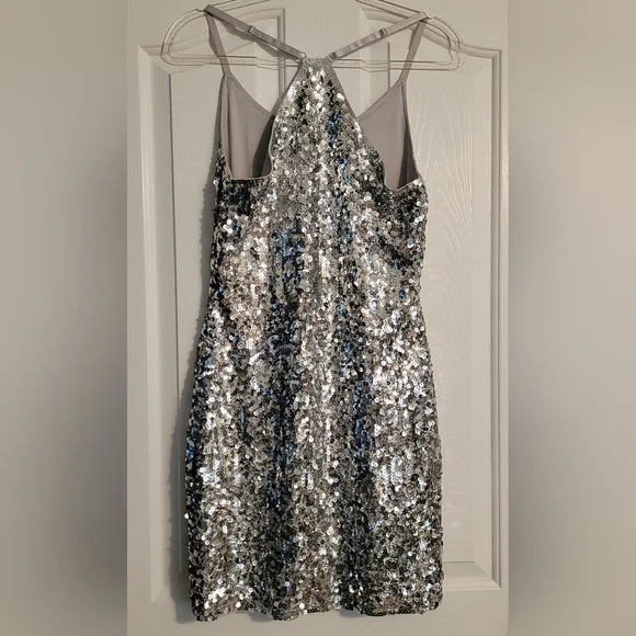 Maner Silver Sequin Party Dress - Picture 2 of 4